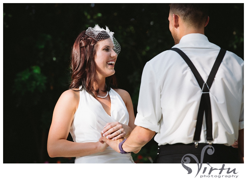 bridal laughing in ceremony