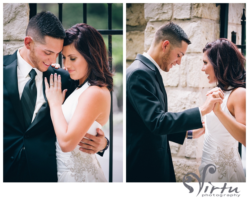 bride and groom first look